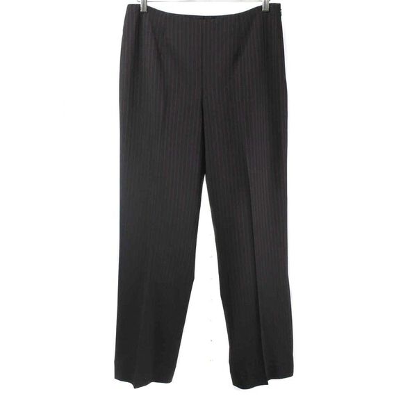 ESCADA Black with Red Pinstripe Wool Dress Pants Women's Size 42/12 - Picture 1 of 3